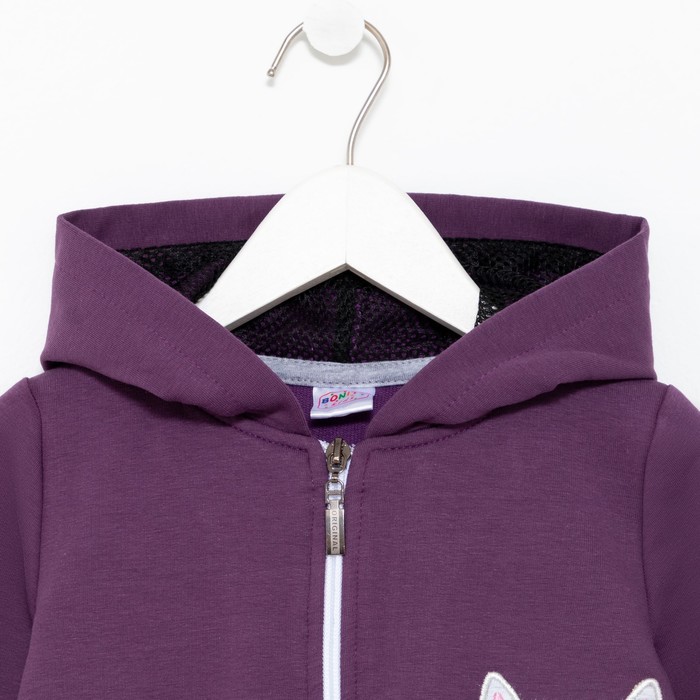 фото Комбинезон для девочки, цвет фиолетовый/кошечка, рост 68 см bonito