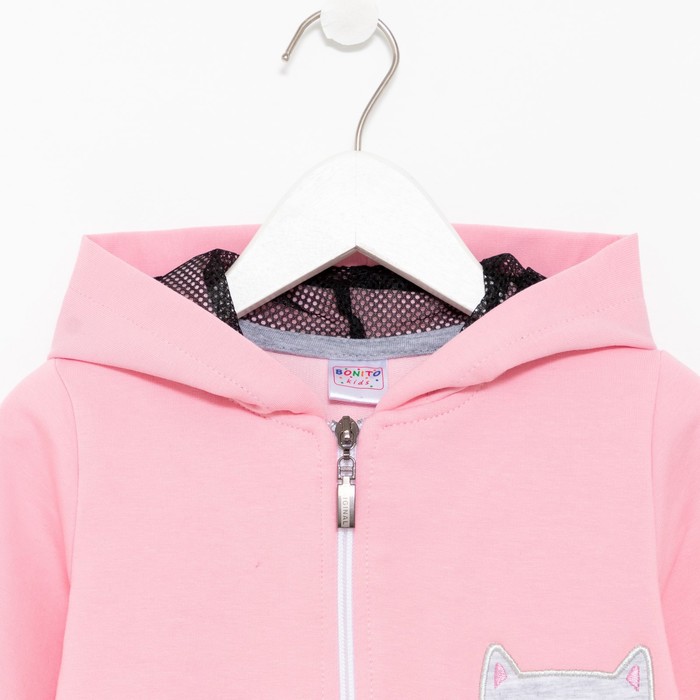 фото Комбинезон для девочки, цвет светло-розовый/кошечка, рост 74 см bonito