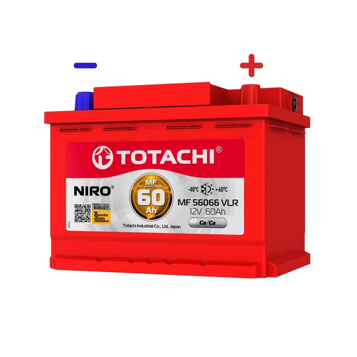 Аккумуляторная батарея Totachi NIRO MF 56066 VLR, 60 Ач, обратная полярность аккумуляторная батарея totachi niro mf56520 vlr 65 ач обратная полярность
