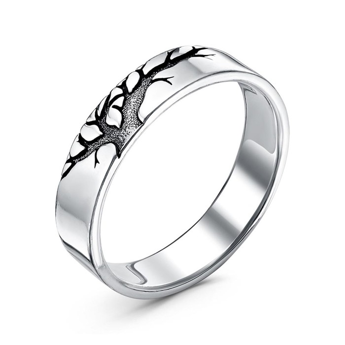 Кольцо «Дерево», посеребрение с оксидированием, 18 размер гарнитур посеребрение 2 предмета серьги кольцо кобри нефрит 18 5 размер