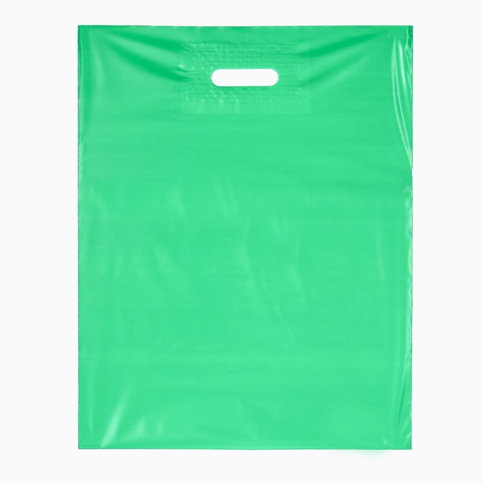 Пакет полиэтиленовый с вырубной ручкой, зеленый 40-50 См, 60 мкм пакет 50 кг полиэтиленовый с вырубной ручкой 40 х 50 см 60 мкм