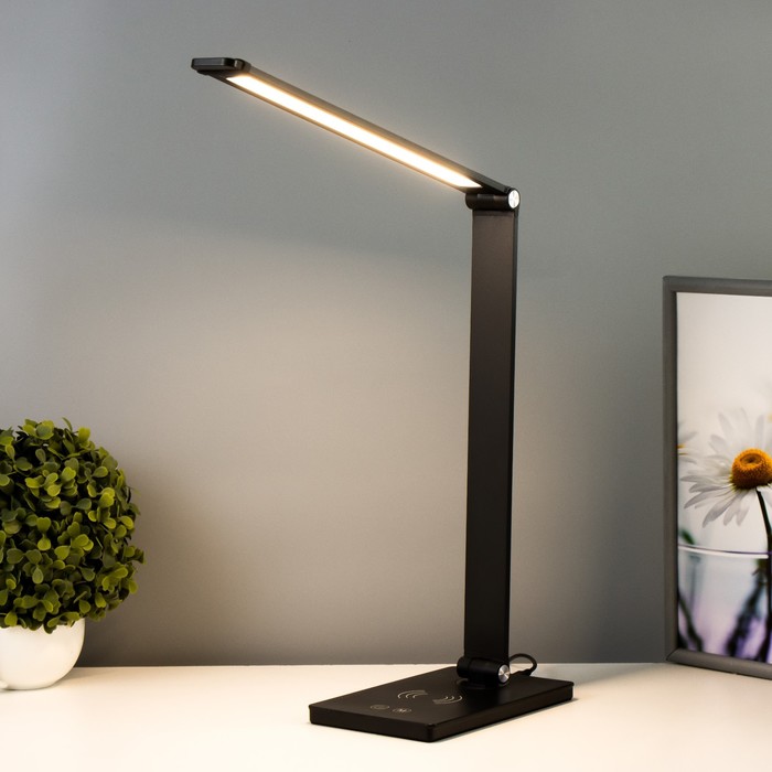 

Настольная лампа с беспроводной зарядкой "Алти" LED 7+5Вт USB черный 12х19х72,5 см