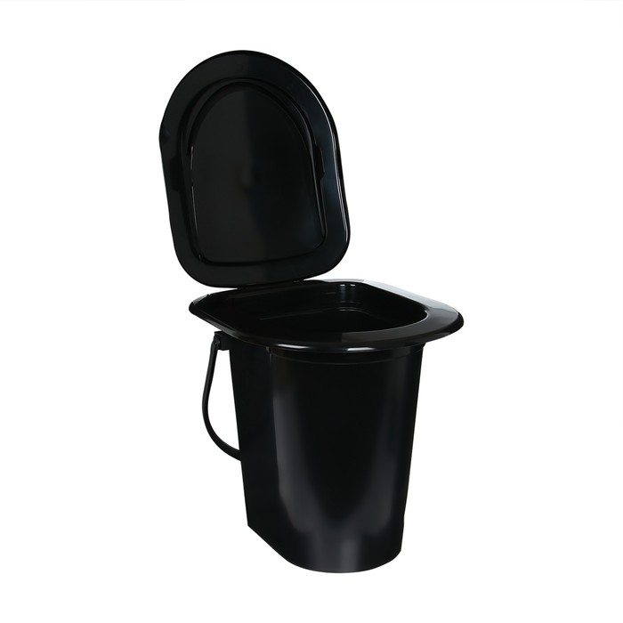 фото Ведро-туалет, h = 39 см, 17 л, съёмный стульчак, чёрное альтернатива