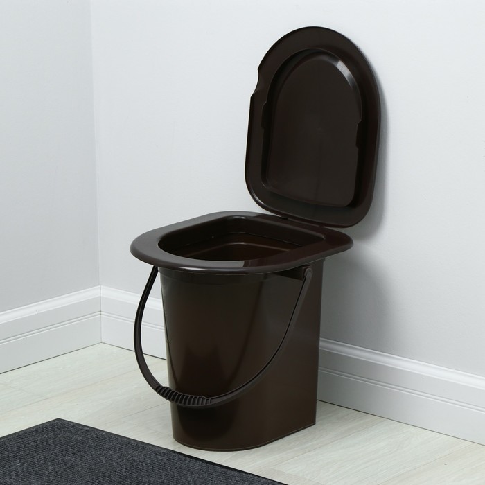 Ведро-туалет, 17 л, со съёмным горшком, коричневый