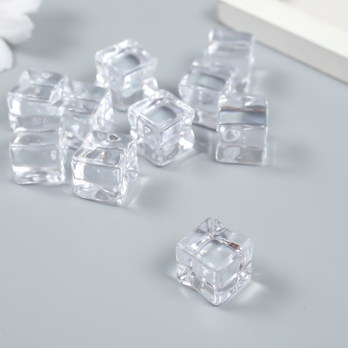 Декор для творчества пластик Кубики льда прозрачный 1,5х1,5х1,5 см