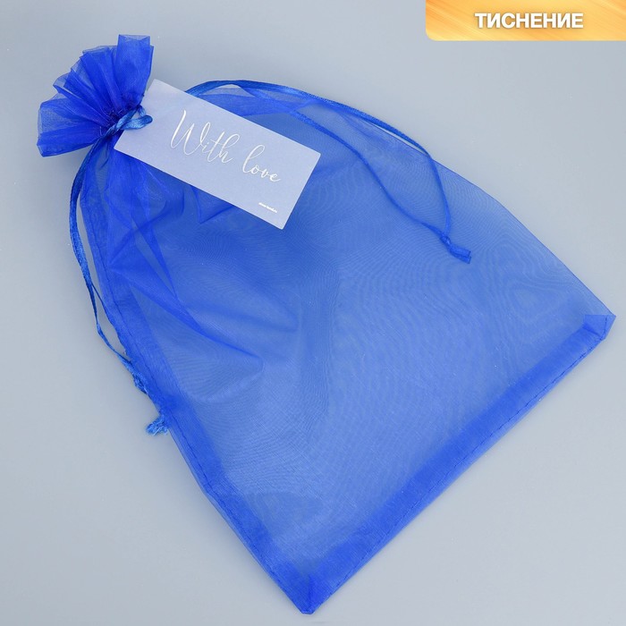 мешочек подарочный органза красный закат с шильдиком 20 х 30 см Мешочек подарочный органза синий «Поздравляю», с шильдиком, 20 х 30 см +/- 1.5 см
