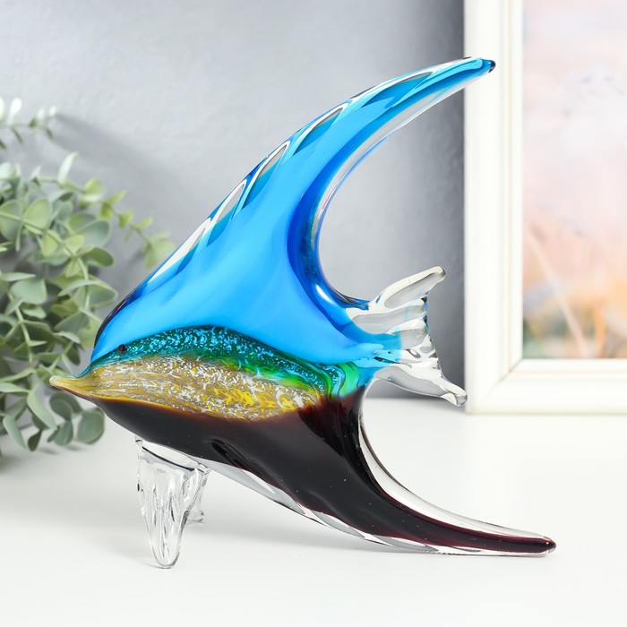 Сувенир стекло Рыбка тропическая под муранское стекло 21х7х24 см
