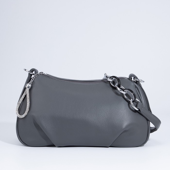 

Сумка-багет на молнии, цвет серый