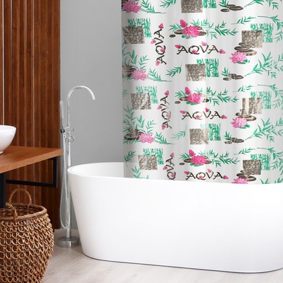 Штора для ванной «Аква», 180×180 см, цвет белый