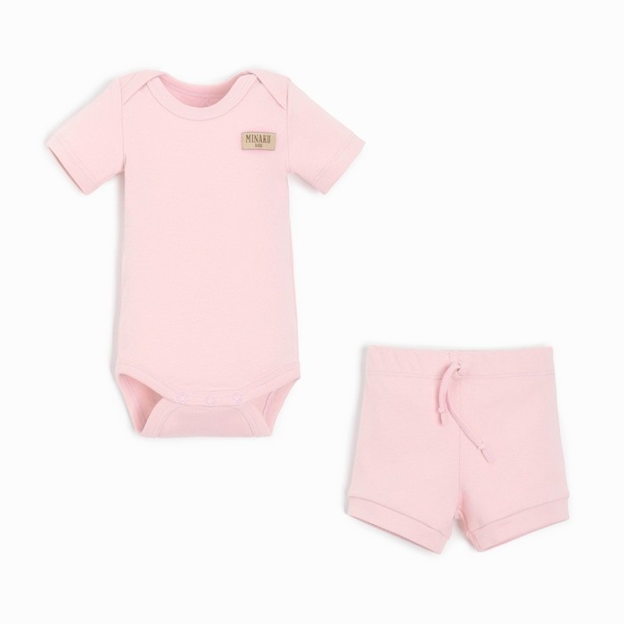 Комплект детский (боди, шорты) MINAKU, цвет розовый, рост 62-68 см