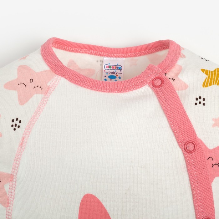 фото Комбинезон для девочки, цвет розовый/звёздочка, рост 68 см bonito