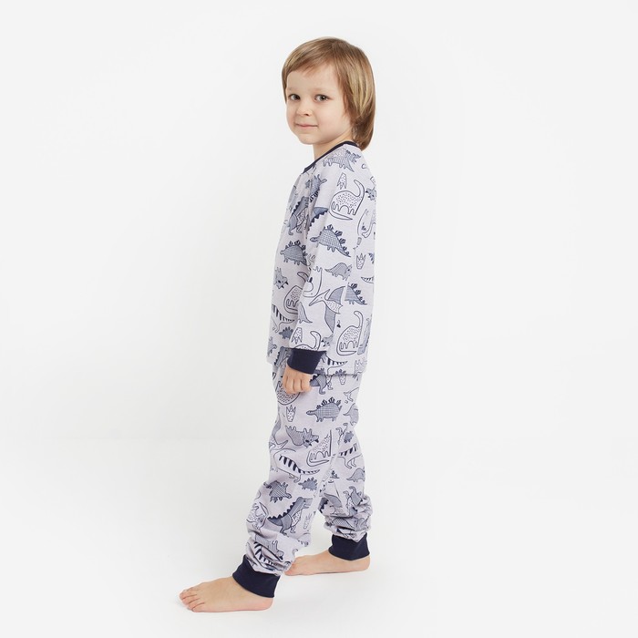 

Пижама для мальчика НАЧЁС, цвет серый меланж/динозавры, рост 98 см
