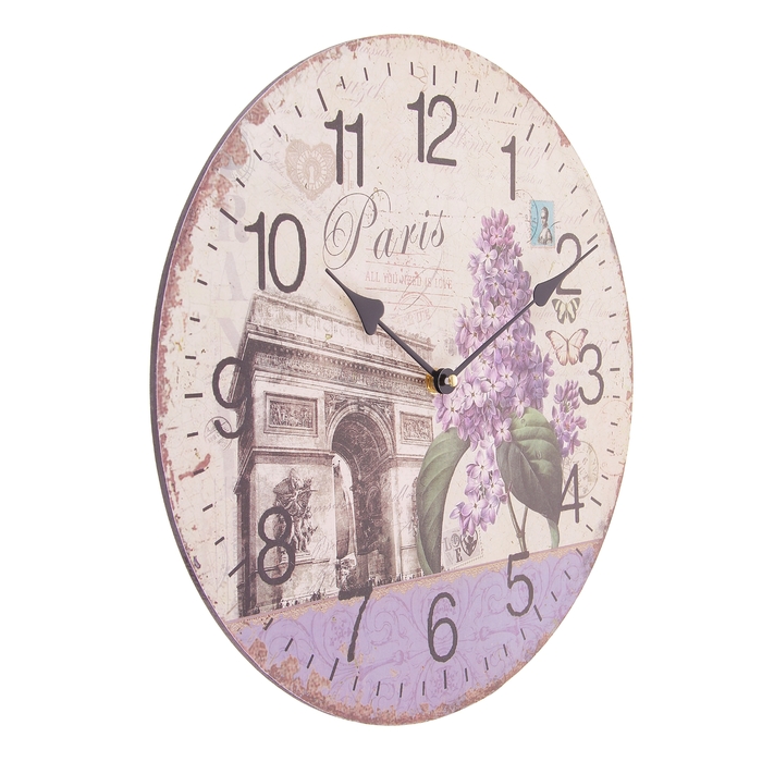 Часы настенные интерьерные "Триумфальная арка и сирень"