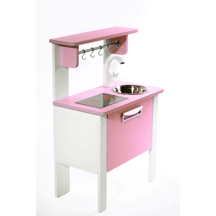 Игровая мебель «Детская кухня SITSTEP Элегантс», с имитацией плиты (наклейка), розовые фасады кухня элегантс с имитацией плиты наклейкой белый корпус фасады дуб сонома