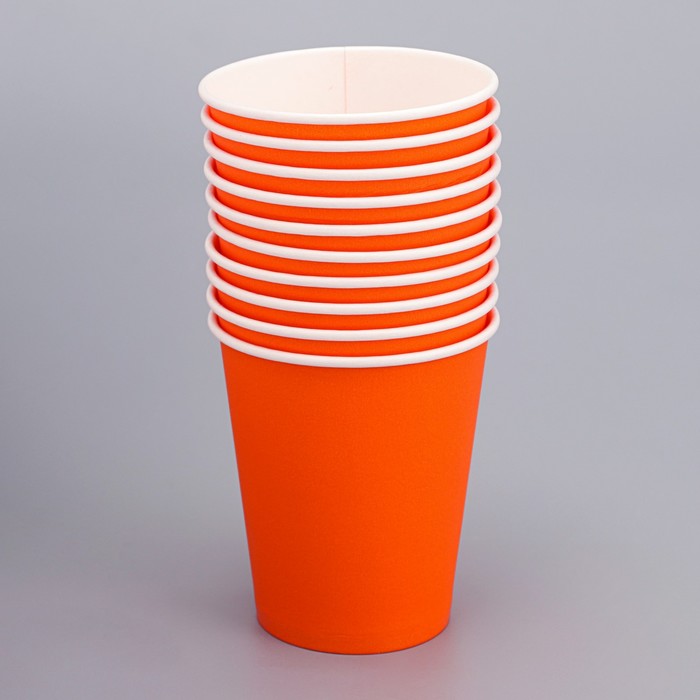 Стакан бумажный Оранжевый 250 мл, диаметр 80 мм стакан бумажный крафт 250 мл диаметр 80 мм