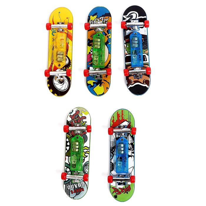 

Набор фингербордов «Банда скейтеров», 5 шт., со световыми эффектами, цвет МИКС