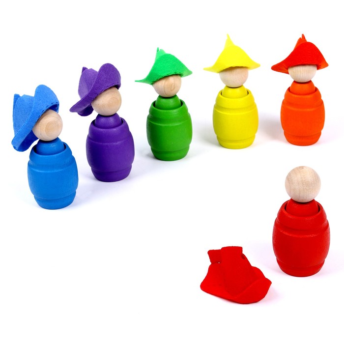 Сортер «Ребята в шляпках», 6 цветов сортер ребята в шляпах и бочонках