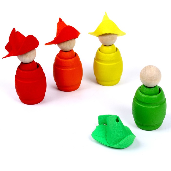 Сортер «Ребята в шляпках», 4 цвета сортер ребята в шляпах и бочонках