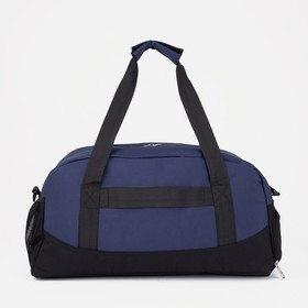 

Сумка дорожная на молнии, отдел для обуви, 2 наружных кармана, длинный ремень, держатель для чемодана, цвет чёрный/синий