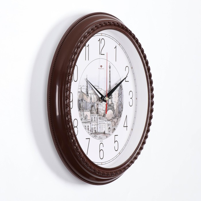 Часы настенные, серия: Интерьер, "Эскиз Парижа", d-28.5 см
