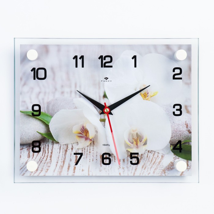 Часы настенные, интерьерные Спа. Белые орхидеи, 20 х 26 см