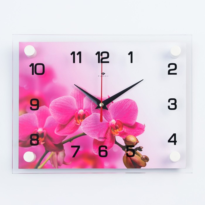 Часы настенные, интерьерные Розовая Орхидея, 20 х 26 см