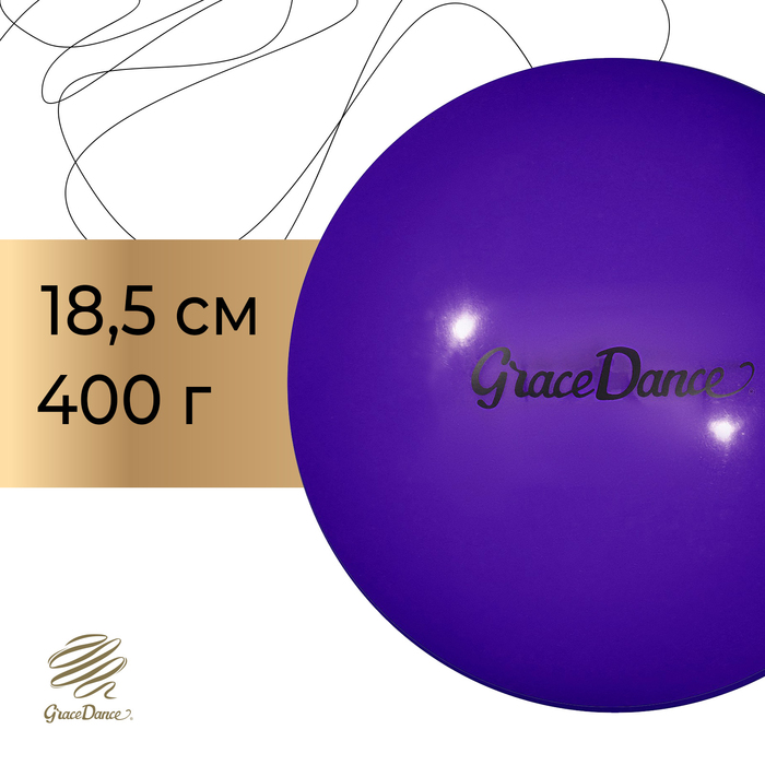 Мяч для художественной гимнастики Grace Dance, d=18,5 см, цвет фиолетовый мяч для художественной гимнастики grace dance d 18 5 см 400 г цвет фиолетовый