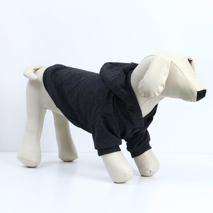 фото Толстовка для собак (футер), размер s серый пушистое счастье