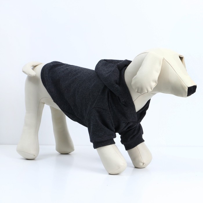 фото Толстовка для собак (футер), размер м серый пушистое счастье