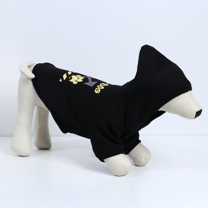Толстовка Off-Dog для собак (футер с начесом), размер XS (ДС 20, ОШ 30-33, ОГ 38-42), чёрная