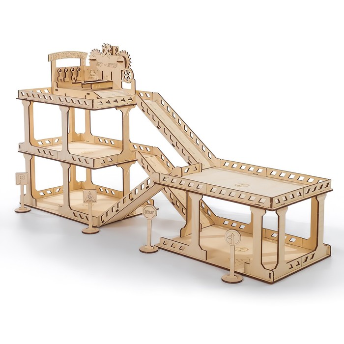 фото Конструктор деревянный «парковка с автосервисом» кубиград