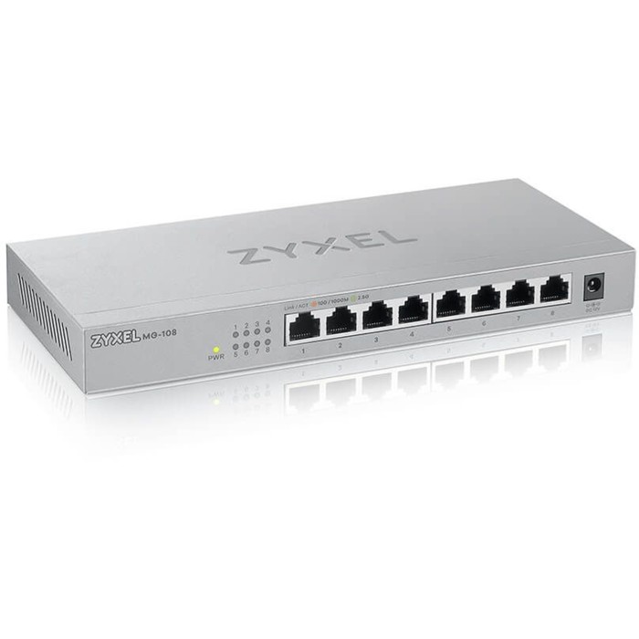 Коммутатор Zyxel MG-108-ZZ0101F, неуправляемый, 8х100/1000/2.5GBASE-T