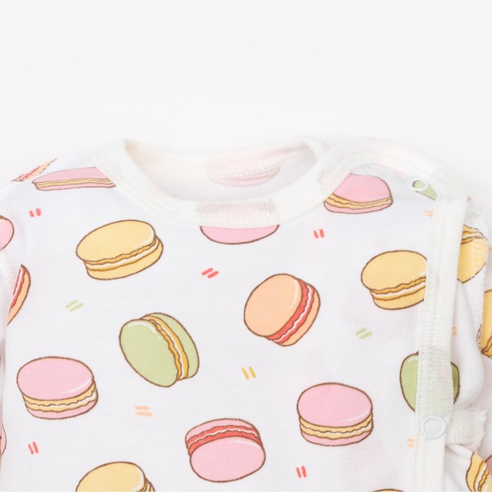 

Комплект (распашонка, ползунки) для девочки «Macaron», цвет белый/персик, рост 68 см