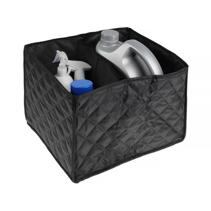 Органайзер в багажник автомобиля, складной, стеганый, оксфорд, 38×31×25 см, черный