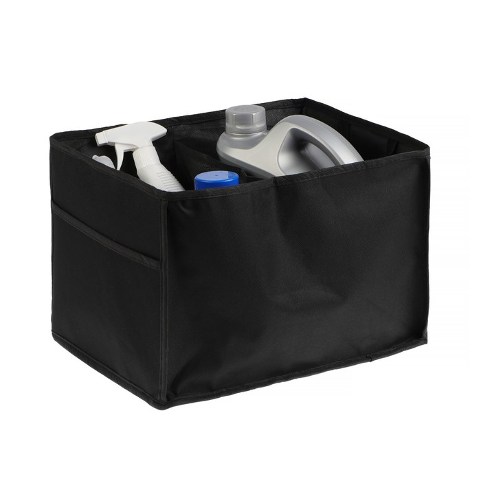 Органайзер в багажник автомобиля, складной, оксфорд, 38×31×25 см, черный органайзер сумка в багажник автомобиля складной 60×40×30 см