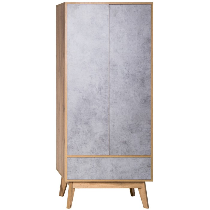 Шкаф 2-х дверный «Хелен 2213.М1», 800 × 500 × 1850 мм, цвет дуб вотан / бетон чикаго