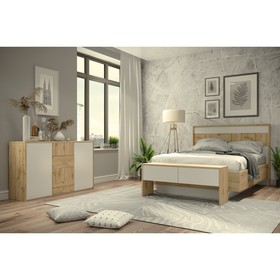 Спальный гарнитур «Аризона 5», кровать, комод, банкетка, цвет дуб вотан / белый Ош