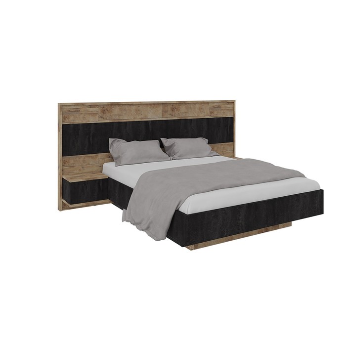 Спальня «Кения 4» кровать, комод, тумба 2 шт, Гамбия/Угольный камень