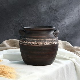 Супник 'Гончарный', ангоб, красная глина, 4 л Ош