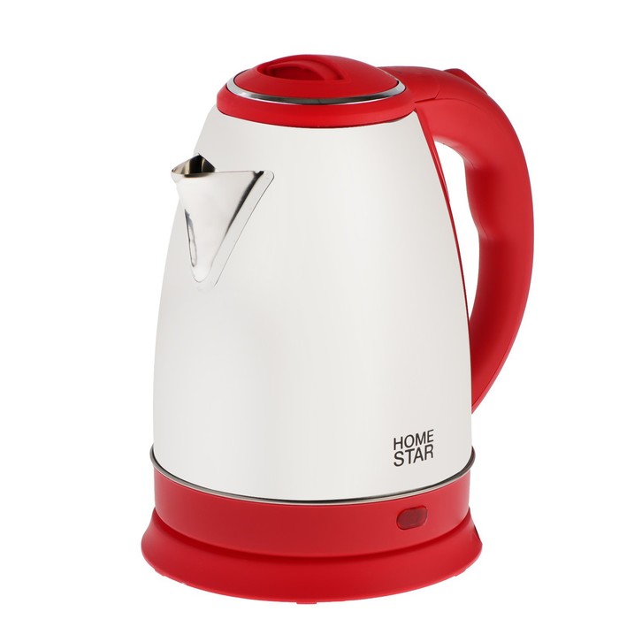 Чайник электрический Homestar HS-1028, металл, 1.8 л, 1500 Вт, серебристо-красный чайник электрический homestar hs 1028 металл 1 8 л 1500 вт серебристо красный