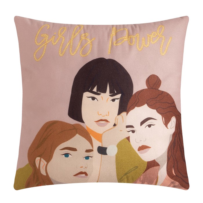 

Подушка Этель Girls power, 40х40 см, 100% п/э, велюр