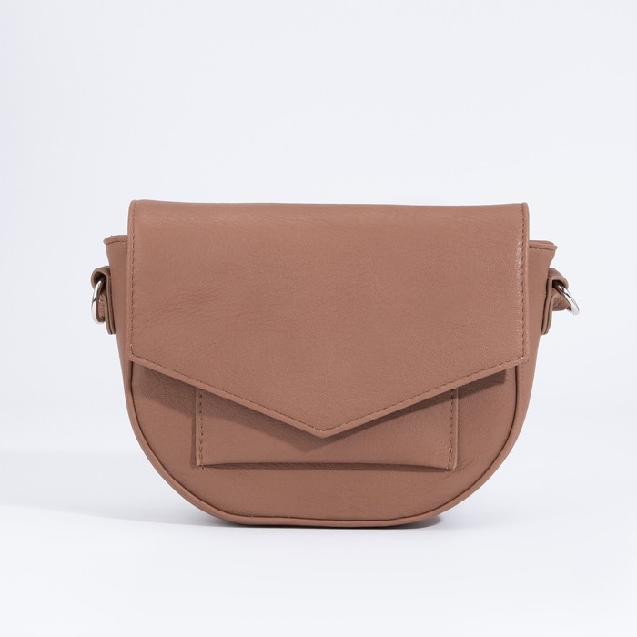 Сумка кросс-боди на магните Медведково, наружный карман, цвет тёмно-бежевый