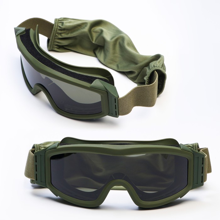 Очки тактические, на резинке, со сменными линзами 18.5х5 см очки тактические со сменными линзами на резинке