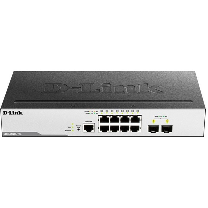

Коммутатор D-Link DGS-3000-10L/B1A, управляемый, 8х10/100/1000BASE-T