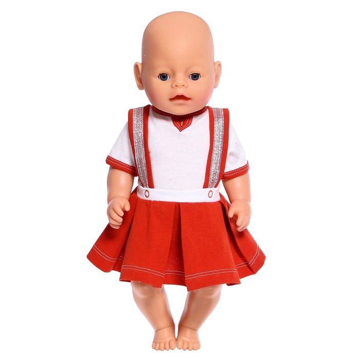 Одежда для кукол "Кофточка с сарафаном" 124
