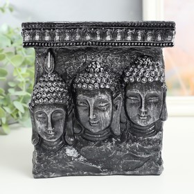 Сувенир полистоун подсвечник на 3 свечи "Три будды" 15,5х6х16,5 см