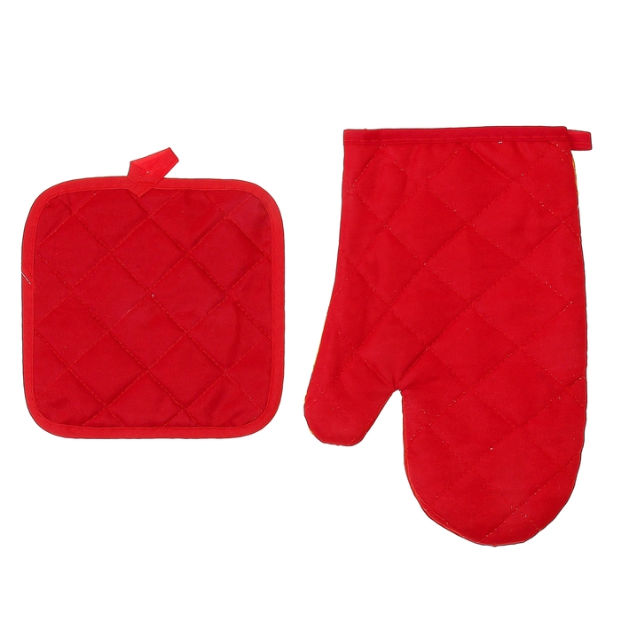 Кухонный набор 2 пр. "Collorista" Готовлю ярко, варежка-прихватка 18х26 см, прихватка 17х17 см 848