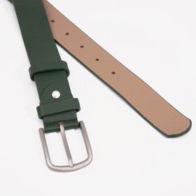 

Ремень женский, ширина 3,5 см, винт, пряжка металл, цвет зелёный