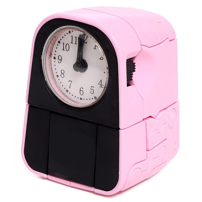 Трансформер-часы "Щенок", трансформируется в будильник, работает от батареек, цвет розовый