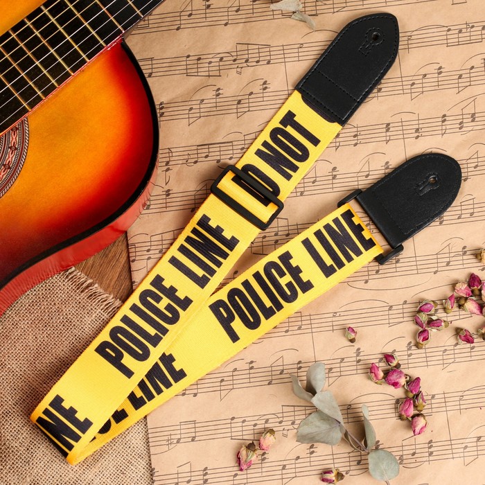 фото Ремень для гитары police, 60-117 х 5 см, желтый music life